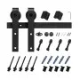 VEVOR 6FT Sliding Barn Door Hardware Kit, 330 LBS Weight Capacity, Compatible with 36 Inches Max Width & 1-3/8 to 1-3/4 Inches Thickness Single Sliding Barn Door, Durable Track & J-shape Roller, Black