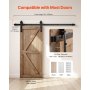 VEVOR 5FT Sliding Barn Door Hardware Kit for Single Sliding Barn Door Black