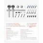 VEVOR 2000 mm Sliding Barn Door Hardware Kit for Single Sliding Barn Door Silver