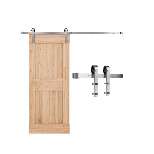 VEVOR 6FT Sliding Barn Door Hardware Kit for Single Sliding Barn Door Silver