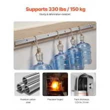 VEVOR 6FT Sliding Barn Door Hardware Kit for Single Sliding Barn Door Silver
