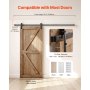 VEVOR 10FT Sliding Barn Door Hardware Kit for Single Sliding Barn Door J-shape