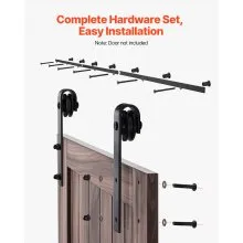 VEVOR 10FT Sliding Barn Door Hardware Kit for Single Sliding Barn Door J-shape