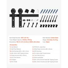 VEVOR 10FT Sliding Barn Door Hardware Kit for Single Sliding Barn Door I-shape