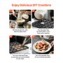 VEVOR Mini Pancake Maker, 25PCS 43mm Diameter Dutch Muffin Waffle Baker, Non-stick Stainless Steel Poffertjes Grill, Commercial Electric Dorayaki Machine, Temp & Time Control, Home Kitchen Restaurant