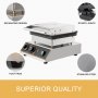 VEVOR 110V Commercial Waffle Maker 4Pcs Nonstick 2000W Electric Waffle Machine Stainless Steel 110V Temperature and Time Control Rectangle Belgian Waffle Maker Suitable for Bakeries Snack Bar Family