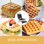 VEVOR 110V Commercial Waffle Maker 4Pcs Nonstick 2000W Electric Waffle Machine Stainless Steel 110V Temperature and Time Control Rectangle Belgian Waffle Maker Suitable for Bakeries Snack Bar Family