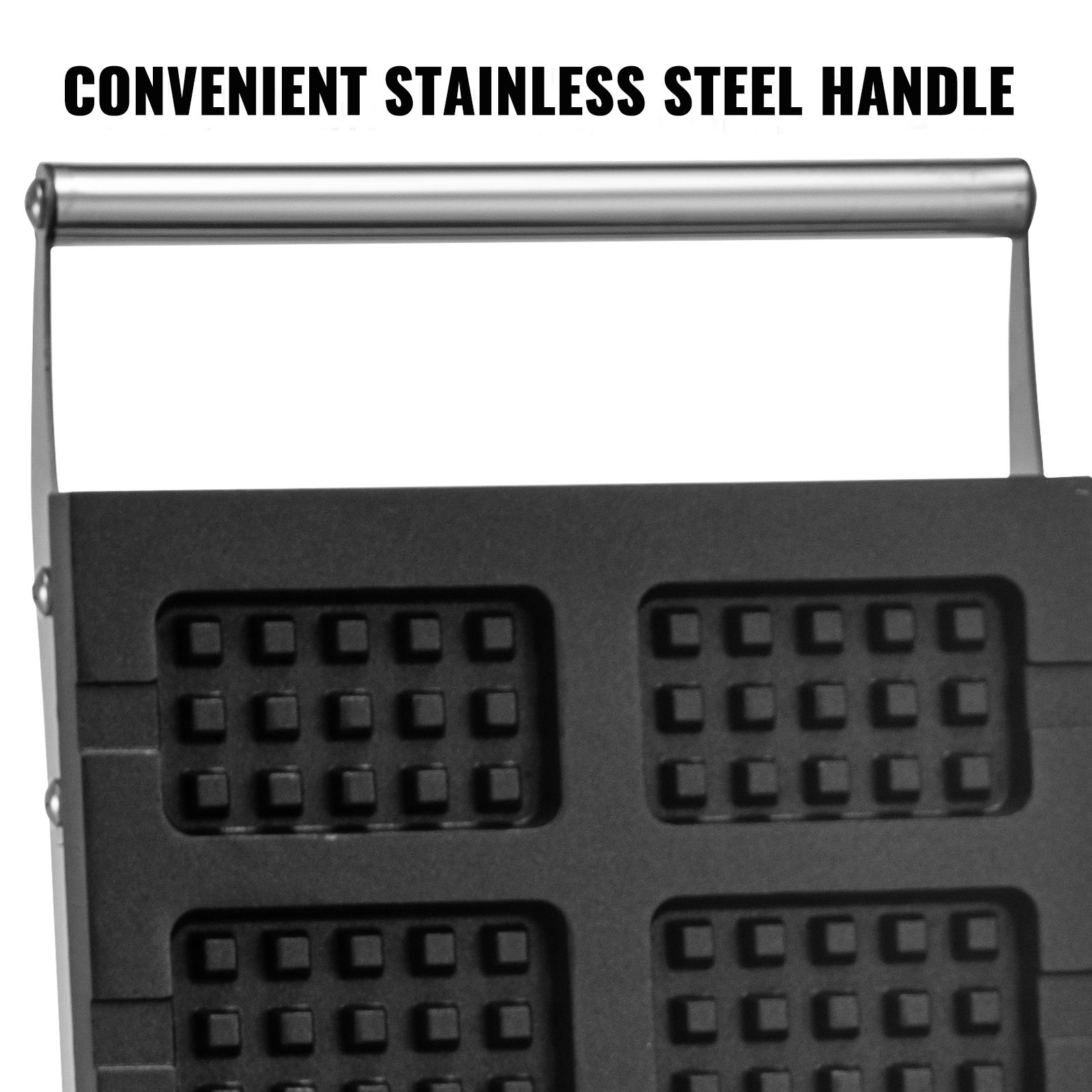 1750W Commercial Waffle Maker Electric Nonstick Pancake Machine 6PCs Breakfast