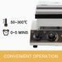Commercial Heart Shaped Ice Cream Waffle Maker 50~300℃ 1750w Sturdy Support