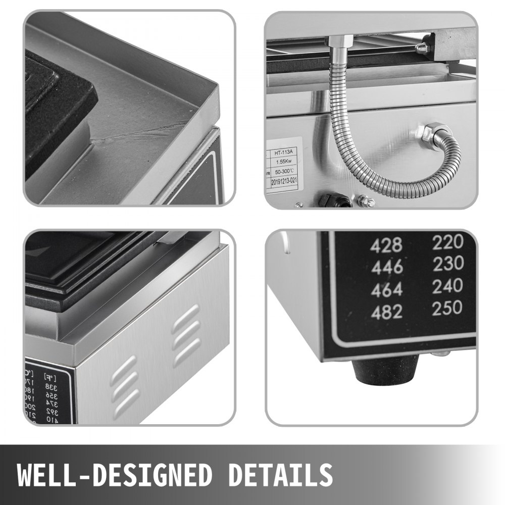 VEVOR 1550W Waffle Maker Nonstick Sandwich Toaster Machine Pancake Breakfast