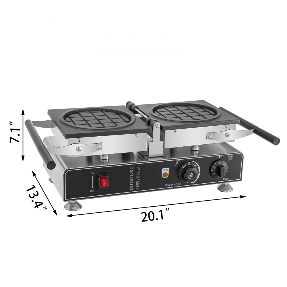 Waffle Maker With Removable Plates Round Grip Shaped Waffle Maker 7-inch Waffles