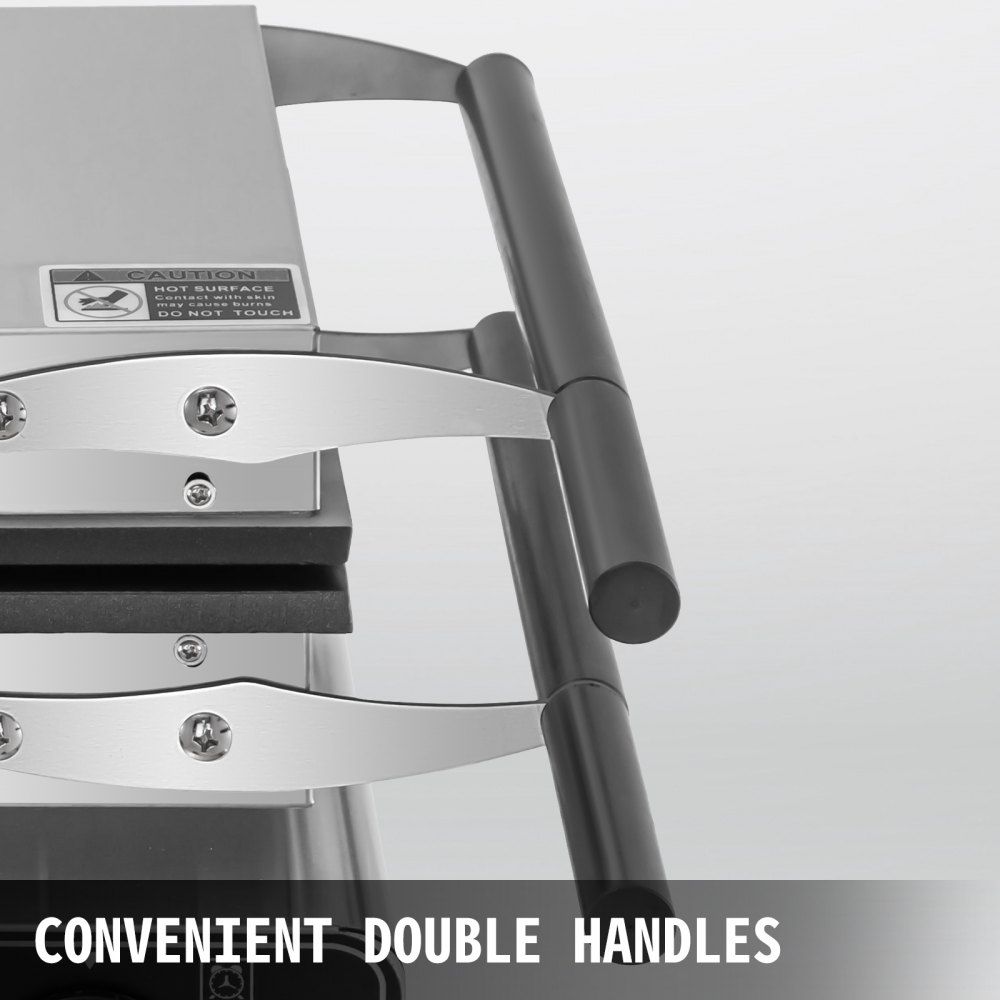 VEVOR Commercial Waffle Maker Electric Round Nonstick Home Pancake Baker 1600W