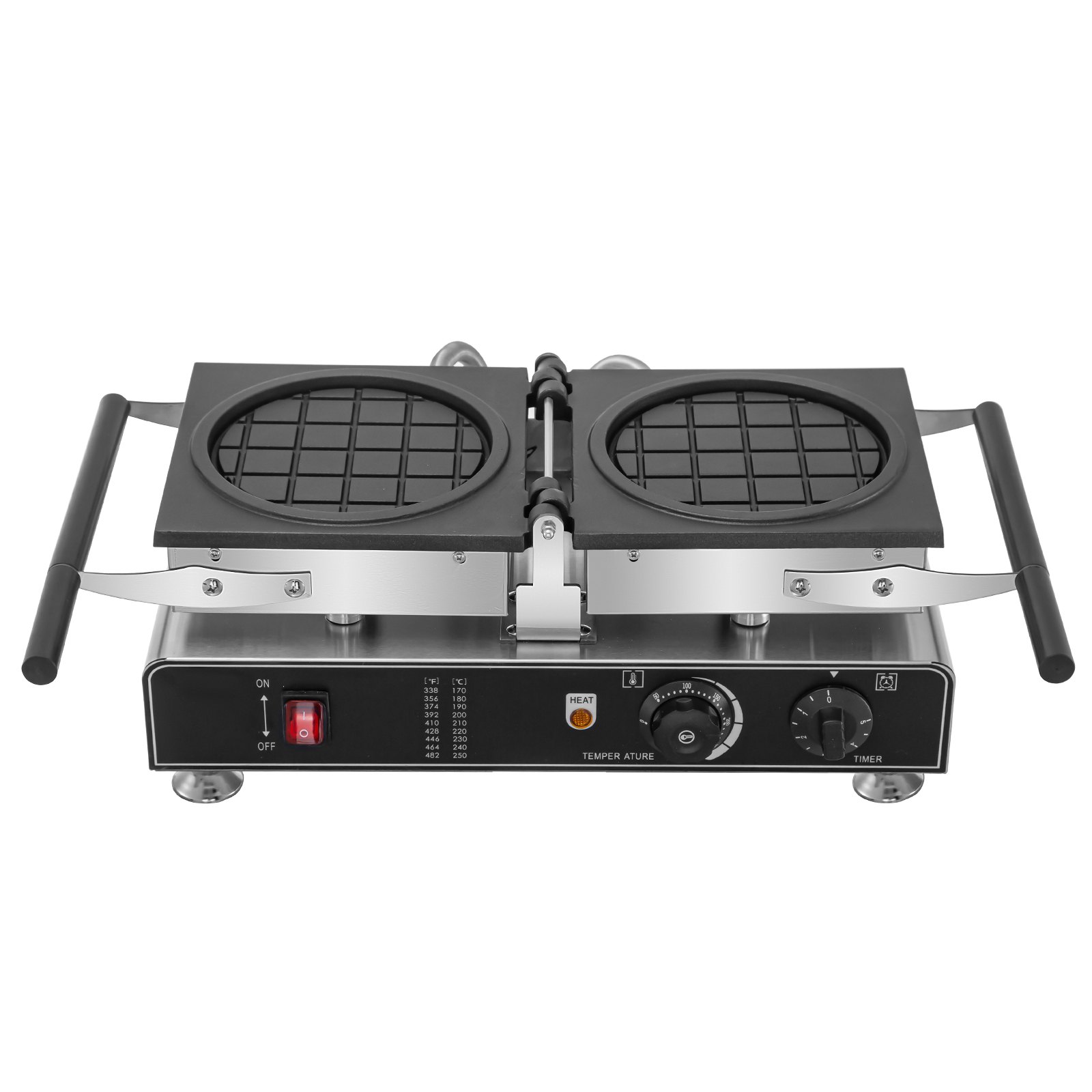 VEVOR Commercial Waffle Maker Electric Round Nonstick Home Pancake Baker 1600W