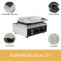 VEVOR Commercial Rectangle Waffle Maker 10pcs Nonstick Electric Waffle Maker Machine Stainless Steel 110V Temperature and Time Control Heart Waffle Maker Suitable for Restaurant Snack Bar