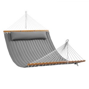 VEVOR Double Quilted Fabric Hammock 12 FT with Hardwood Spreader Bars