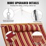 VEVOR quilted hammock features high-strength rings, galvanized chain, fishtail knot tying, and a large pillow.