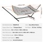 VEVOR Two Person Hammock with Stand Included, Double Hammock with Curved Spreader Bar and Detachable Pillow and Portable Carrying Bag, Perfect for Outdoor Freestanding Hammock, 480lb Capacity