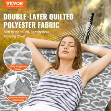 VEVOR Two Person Hammock with Stand Included Heavy Duty 480lb Capacity, Double Hammock with 12 FT Steel Stand and Portable Carrying Bag and Pillow, Freestanding Hammock for Outdoor Patio Yard Beach