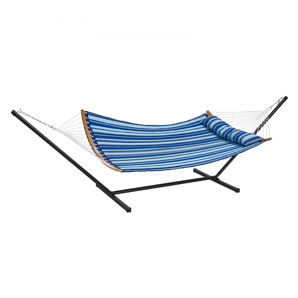 VEVOR Double Quilted Fabric Hammock Two Person Hammock with Stand 480lb Capacity