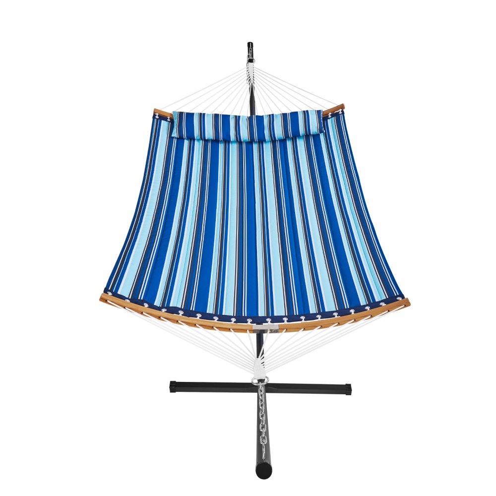 VEVOR Double Quilted Fabric Hammock Two Person Hammock with Stand 480lb Capacity