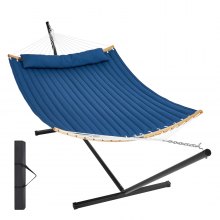 VEVOR Double Quilted Fabric Hammock Two Person Hammock with Stand 480lb Capacity