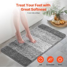 Bathroom Rug 36"x24" Absorbent Soft Bath Mat Machine Washable Quick Dry Non-Slip