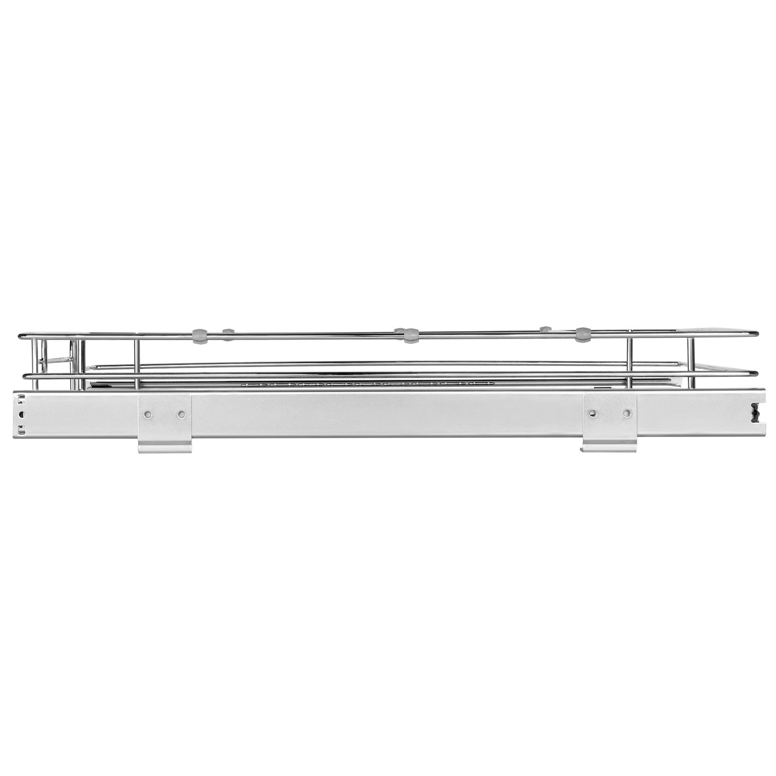 VEVOR pull out cabinet organizer, sleek metal design with a sturdy frame and sliding mechanism.