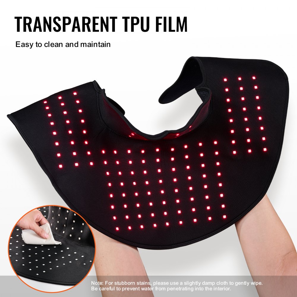 VEVOR Red Light Therapy for Shoulder Neck, 660nm & 850nm Wearable Light Therapy Pad with Timer, 10Hz Pulse & 3 Intensities, Cordless Light Therapy Wrap Device for Upper Back Pain Relief, Muscle Relax