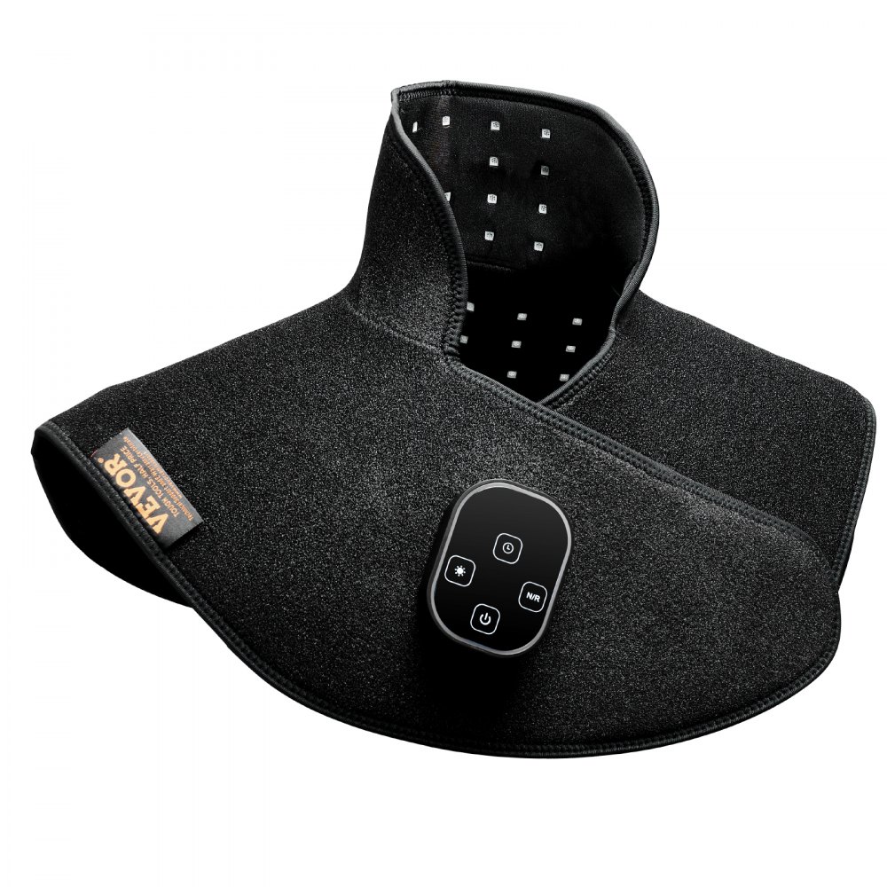 VEVOR Red Light Therapy for Shoulder Neck, 660nm & 850nm Wearable Light Therapy Pad with Timer, 10Hz Pulse & 3 Intensities, Cordless Light Therapy Wrap Device for Upper Back Pain Relief, Muscle Relax