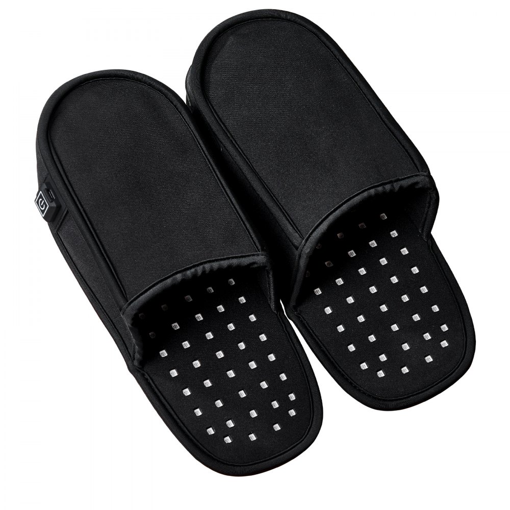 VEVOR Red Light Therapy for Foot, 660 & 850nm Red Light Therapy Slippers with 240 LEDs & 10 Hz/40 Hz Pulse Mode, Double-Sided LED Light Therapy Shoes for Feet Toe Instep Sole Pain Relief, Muscle Relax