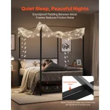 VEVOR Full Size Canopy Bed Frame Metal Canopy Bed with Four Posters Black