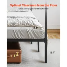 VEVOR King Size Canopy Bed Frame Metal Canopy Bed with Four Posters Black