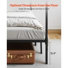 VEVOR Queen Size Canopy Bed Frame Metal Canopy Bed with Four Posters Black