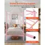VEVOR Twin Size Canopy Bed Frame, Metal Canopy Bed with Minimalist Headboard & Four Posters Design, Heavy Duty Steel Slats Support, Underbed Storage Space, No Box Spring Needed, Easy Assembly, Pink