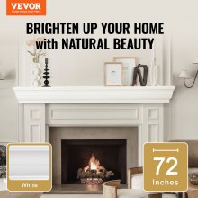 VEVOR Fireplace Mantel Wood Shelf Floating Living Room Mantel Shelf 72" White