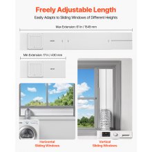 Dryer Vent Window Kit Fits 4 Inch Hose Adjustable for Sliding Windows