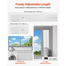Dryer Vent Window Kit Fits 4 Inch Hose Adjustable for Sliding Windows