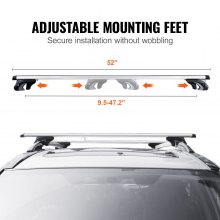 VEVOR Universal Roof Rack Crossbar 52" Length for Vehicle with Raised Side Rail