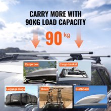 VEVOR Universal Roof Rack Crossbar 52" Length for Vehicle with Raised Side Rail