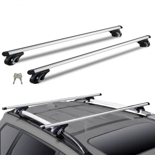 VEVOR Universal Roof Rack Crossbar 119.9 cm Length for Vehicle w/ Raised Side Rail