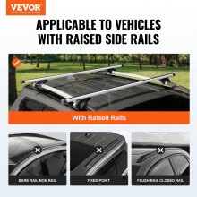 VEVOR Universal Roof Rack Crossbar 47.2" Length for Vehicle w/ Raised Side Rail