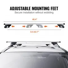 VEVOR Universal Roof Rack Crossbar 48.4" Length for Vehicle w/ Raised Side Rail