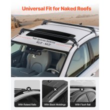 Lockable Roof Rack Cross Bars 165 LBS Capacity Universal Fit for Naked Roofs