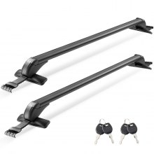 Lockable Roof Rack Cross Bars 165 LBS Capacity Universal Fit for Naked Roofs