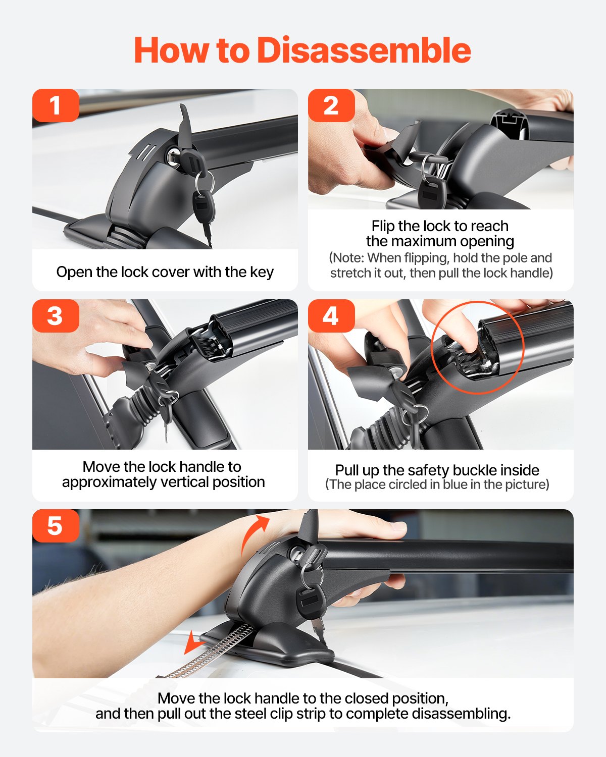 VEVOR Roof Rack Cross Bars, Universal Fit for Naked Roofs Without Raised Rails/Flush Rail/Black Moldings, 165 LBS Capacity, Lockable Heavy Duty Aluminum Crossbar Racks Roof Rail Rooftop Luggage Canoe