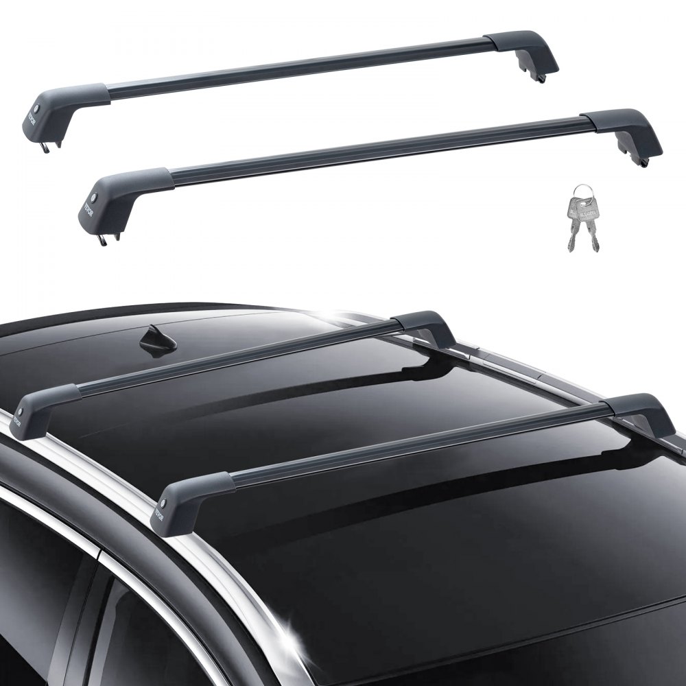 VEVOR Universal Roof Rack Crossbar Max 53,5" Ταιριάζει σε αυλακωτές πλαϊνές ράγες χωρίς διάκενο