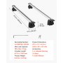 VEVOR Roof Rack Cross Bars, 75 kg Capacity, Universal Fit for Flush Roof Rails, 180-1035 mm Rail Spacing, Lockable Heavy Duty Aluminum Crossbar Racks Rail Rooftop Luggage Canoe Cargo Basket Carrier