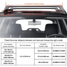 VEVOR Universal Roof Rack Crossbar Max 122.9 cm Fits Grooved Side Rails without Gap