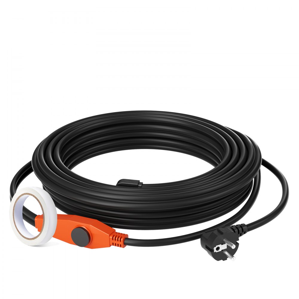 VEVOR Pipe Heating Cable 60FT 7W/FT Heat Tape for Pipes with Built-in Thermostat