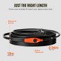 VEVOR Pipe Heating Cable 60FT 7W/FT Heat Tape for Pipes with Built-in Thermostat